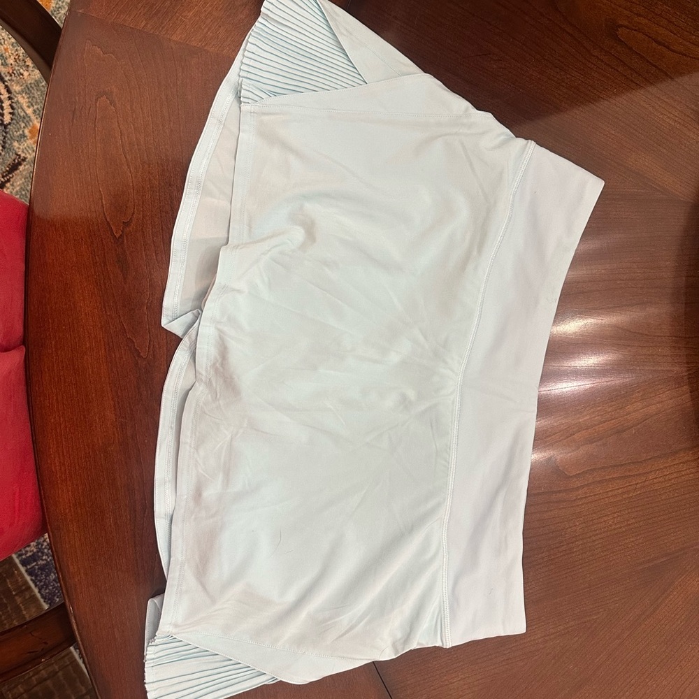 Lululemon light blue tennis skirt with built in shorts